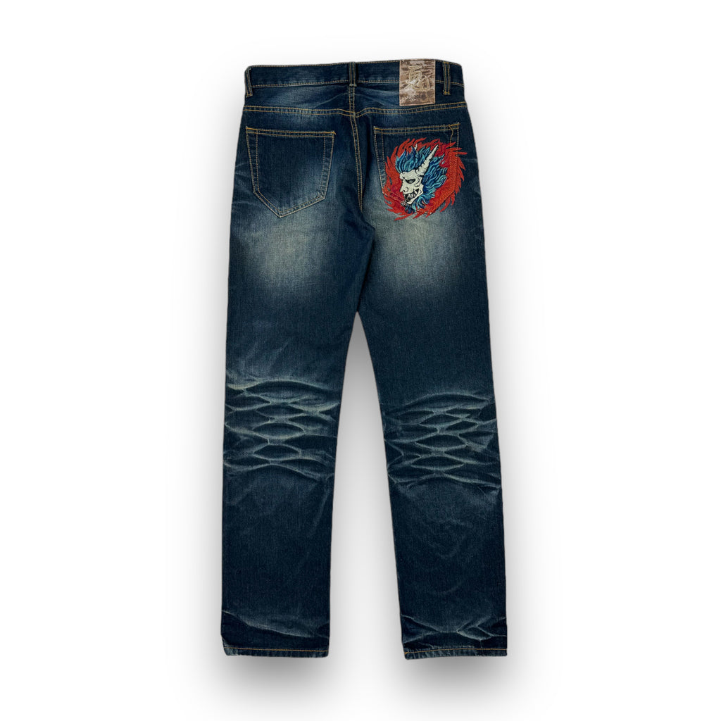 Oniarai Japanese Embroidered Jeans 32