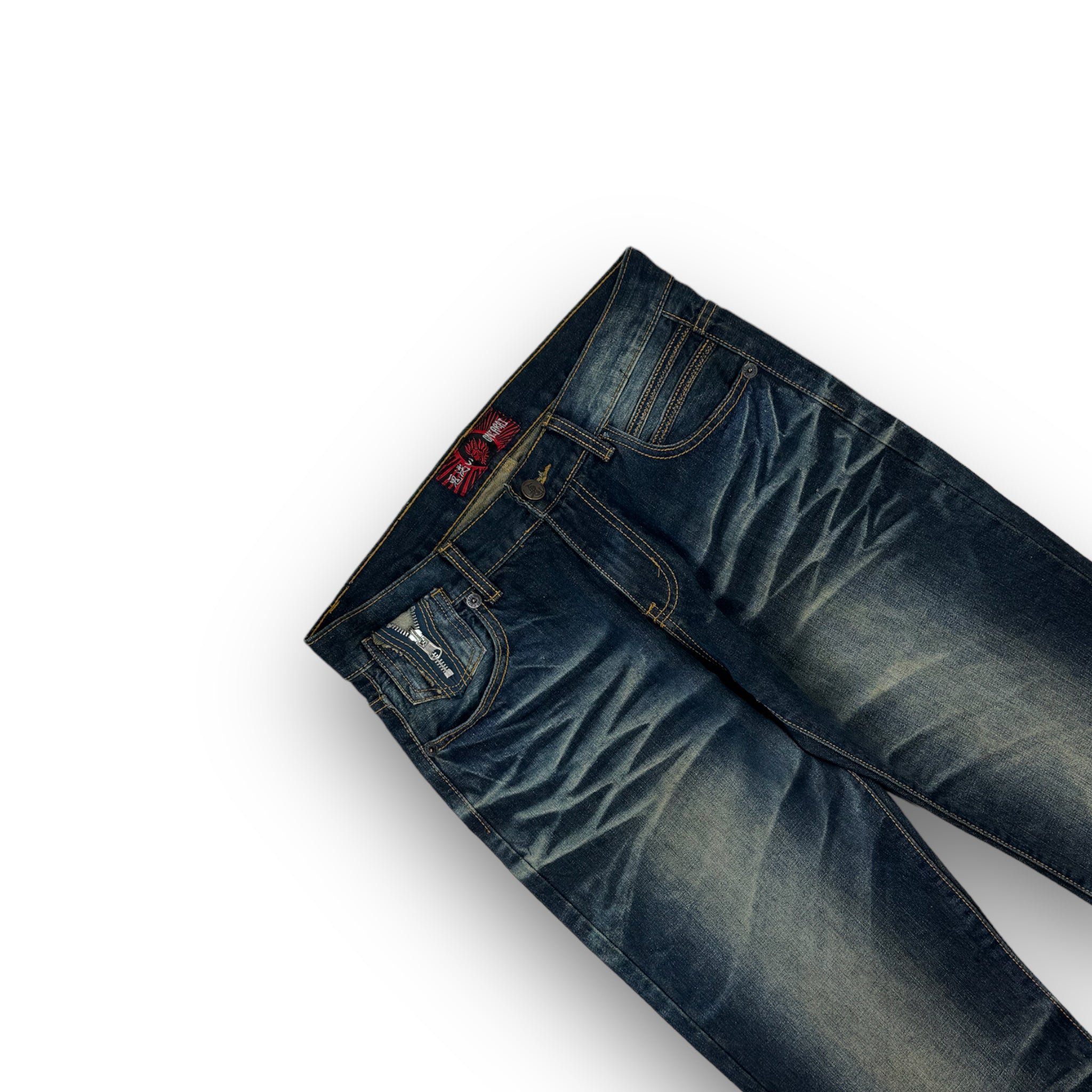 Oniarai Japanese Embroidered Jeans 32