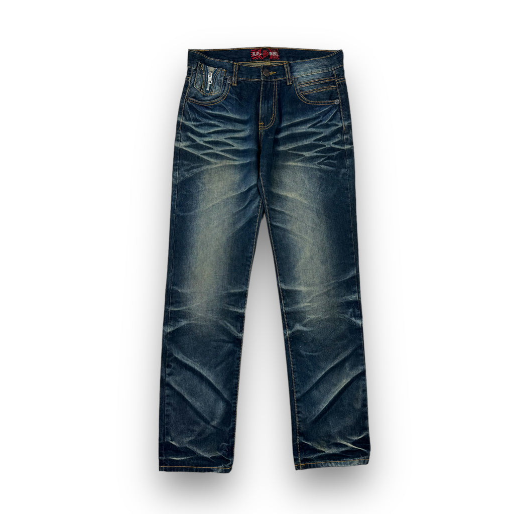 Oniarai Japanese Embroidered Jeans 32