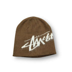 Stussy Logo Beanie Brown